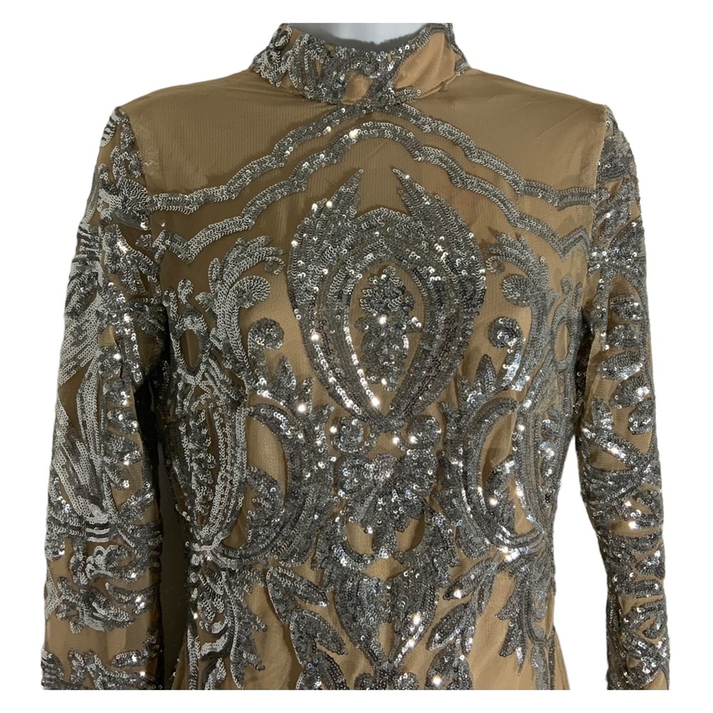 L’ATISTE Midi Baroque Patterned Sequins with Long Sleeves. Fit XS